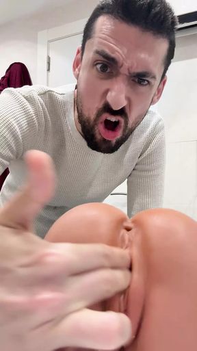 hot daddy fucking pocket pussy cum at the end
