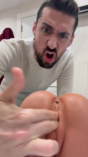 hot daddy fucking pocket pussy cum at the end