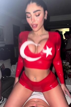 Turkish flag bikini model