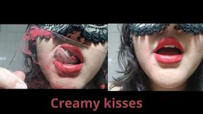 creamy lips kissing