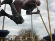 Hanging Wedgie In Park