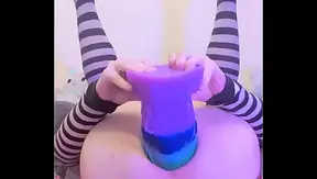 Femboy Raine - size queen stretched by FOUR giant dildos