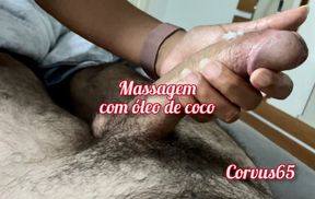 Coconut oil penile massage - Part 1