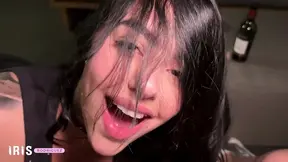 Colombian cutie Iris Rodriguez seduces and sucks his massive cock