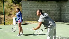 Sporty brunette with mesmerizing rounded ass gets nailed from behind