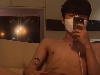 Handsome korean cum