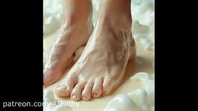 Cum on Feet Compilation [AI Generated]