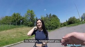 Public Agent gets her tight booty nailed by massive member in public spot
