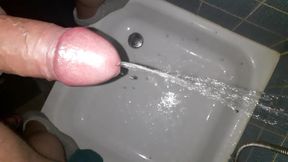 Horny pissing in the bathroom
