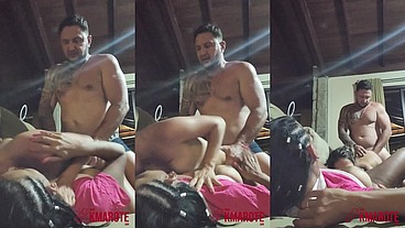 Hot orgy between Kelcasada, Gabiconkey and brunoabate with a lot of fuck and pussy sucking!