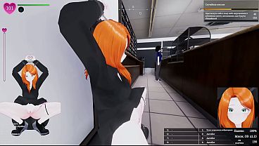 Animated hentai babe gets it in public places