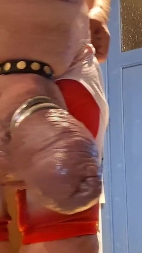 Wrestling Suit Shows Very Very Big Bulge