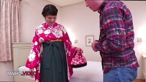Steamy Asian Wife in Kimono Gets Fucked After Hot Blowjob Session