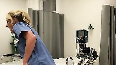 Tight-bodied nurse Sydney Hail is filming her hot body