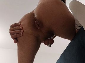 Fucking asshole with a big dildo