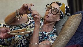 Inked 77-Year-Old Granny Takes Big Black Cock in Her Ass