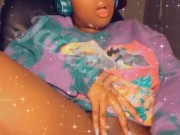 Nerdy Anime Ebony Fucks Herself