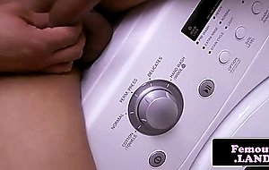 Femboy solo masturbation in the laundry room