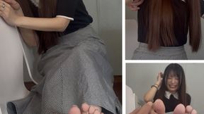 Sanatsun’s Super Sensitive Size 6. 5 Feet Drip with Sweat From Sole and Full Body Tickling, 10 Min 13 Sec