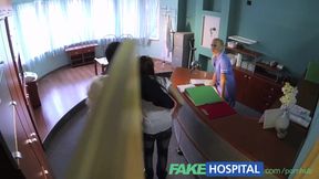 Naughty nurse gives a licking to her patient in the hospital
