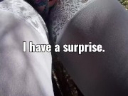 Tgirl Crossdresser Flashing her black shemale cock Outdoors in Public POV