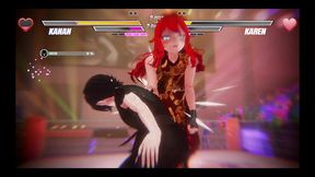 lesbian battle [ bdsm hentai game ] ep.2 lesbian tomboy defeated had to squirt non stop on a bondage device !