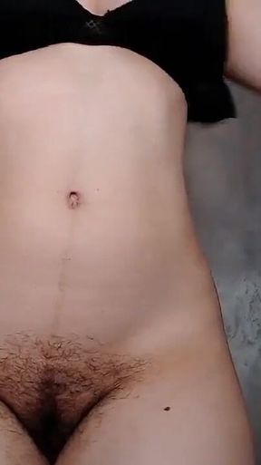 Natural Hairy Sexy Brunette with Thick Bush