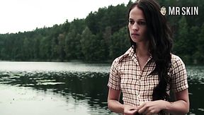 Fantastic bed scene with well known actress Alicia Vikander is super hot