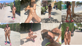 Hey, honey, I walk naked on the town street. I like to masturbate myself in public. I suck my friend&#039;s cock. I see how his cum falls on my tits