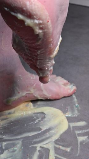 Asmr Creamy Pudding Foot Smash Thick Pudding and Sprinkles
