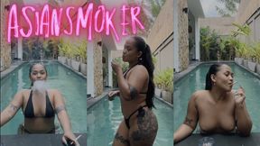 Smoking by the pool