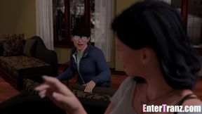 TS stepmom humiliates sons bully
