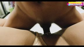 Thai college GF gets fucked doggystyle in her dorm room by a big cock