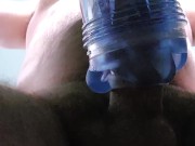 Bear fucks fleshlight, pulls out, cums all over camera