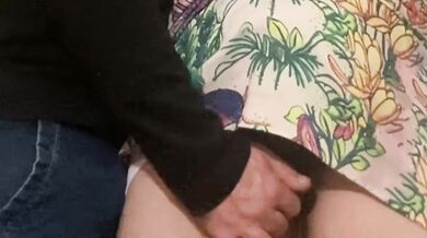 Stranger fingering her panties in the subway