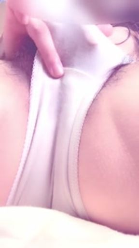 Japanese amateur masturbating with wet panties. She comes while moaning.