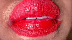 morocco 18yo hot girl licking her mouth juicy & asmr movements tongue with red lipstick