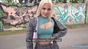 Blonde Brit Banged by Czech Stranger's Big Cock in Public