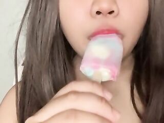 Oriental Hotty Sucking Ice Cream ASMR