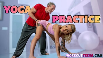 Petite teen fucks hard during gym workout