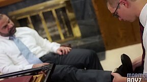 White Get-up Mormon Boy Sucking His Elders Meaty Dong