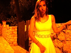 Blonde amateur enjoys the feeling of masturbating outdoors