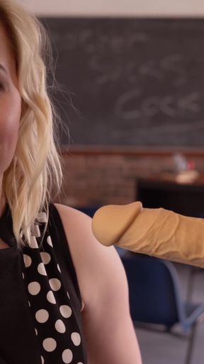 Anna Belle, sucking dildo cock