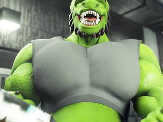 Reached His Peak, Syrl Dragon Hyper Macro Muscle Growth Animation