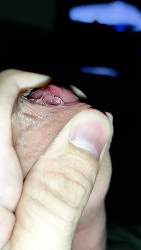 Big precum play and huge slow motion cumshot