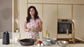 The cooking show turned into a bisexual threesome with semen on the face.