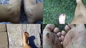 Bare feet walking outdoors Vol 1