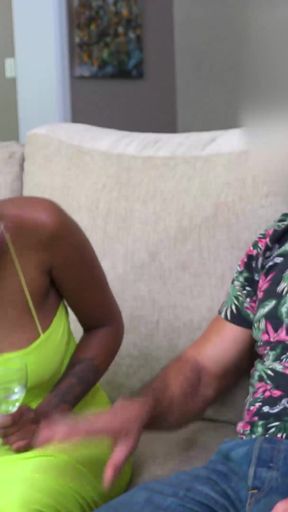 Key moment from &quot;Big Ass Black Model Bounces On White Dick POV Cowgirl At Amateur Casting&quot;