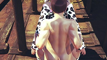 A farmer tending to his Cow - Monster girl Hentai