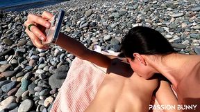two hot girl enjoy selfie risky masturbation on beachside and play with tight pussyes - passionbunny and goldteachers